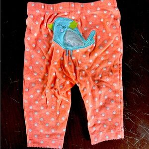 Carter’s orange polkadot leggings size 3 months
